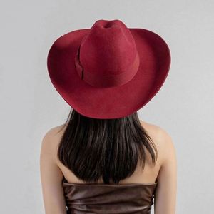 Wholesale High Quality Unisex Western Fedora <b>Hats</b> 100% Wool for Fishing & Party Use All Seasons - Product Image 6