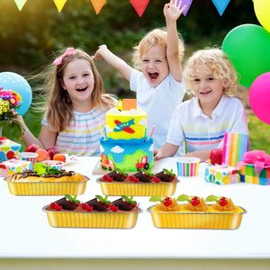 Molde para hornear cupcakes C200 de 200 ml, apto para microondas, desechable, de aluminio, colorido, con tapas, para hornear pan y mini pasteles. - Product Image 4