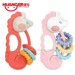 Huanger HE0136ベビーギフト食品グレードBPAフリーベビーガラガラおもちゃ0-12ヶ月赤ちゃん用ティーザー - Product Image 3