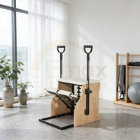 Chaise Wunda en chêne certifiée ISO, professionnelle et de qualité commerciale, avec revêtement en cuir PU pour studio de fitness