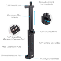Support de tablette tout métal XILETU XJ-15, support universel pour téléphone portable de bureau, clip fixe pour diffusion en direct, plage de 125 à 225 mm