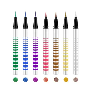 自有品牌素食眼线笔持久闪光眼线笔，用于眼睛防水和多色