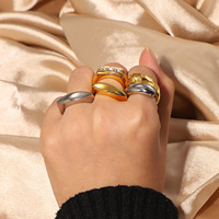 Bague de doigt en acier inoxydable, anneau de croix de couleur de connexion punk, bijoux en argent lisse et en or, anneau de doigt croisé
