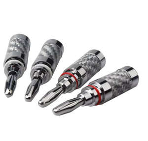 Connecteur de borne de haut-parleur, fiche banane avec vis, électronique grand public, connecteurs bananes, prise audio, plaqué rhodium, fibre de carbone - Product Image 6