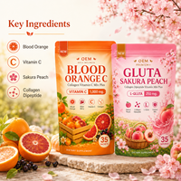 Bloedsinaasappel C Collageen Vitamine C Poeder Sachets Vlierbessenextract Beautyproducten Voedingssupplement Huidondersteuning OEM