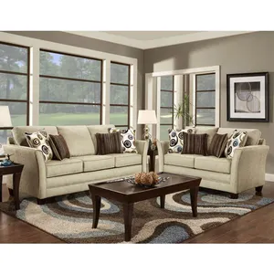 دسم-قماش أبيض متوسط حجم لينة 5 مقاعد L على شكل أريكة