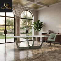 Table à manger en marbre de conception italienne simple pour 8 personnes, fabriquée sur mesure par le fabricant, nouvelle arrivée