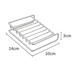 Jabonera de acero inoxidable de doble nivel moderna, desagüe de almacenamiento de baño para limpiar herramientas de <span class=keywords><strong>ducha</strong></span> y vajilla, soporte de Metal - Product Image 3