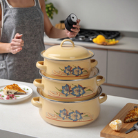 Batterie de cuisine émaillée en fonte, vente en gros, casseroles, marmite émaillée en fonte pour accessoires de cuisine et de camping