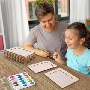 Cornici Rettangolari in Legno per <span class=keywords><strong>Foto</strong></span>, Stile Classico <span class=keywords><strong>con</strong></span> Finitura Naturale per Esposizione su Scrivania, Ideali per Artigianato e Immagini - Product Image 4