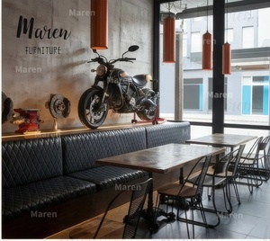 Ensemble de mobilier commercial de luxe moderne pour hôtels, pizzerias, cafés et salons de thé, comprenant table et chaises de design rond, de style chinois. - Product Image 4