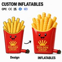Mascotte gonflable personnalisée Poulet frit Promotion des magasins de restauration rapide Matériel PVC Oxford Polyester Publicité gonflable