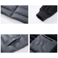 Blouson matelassé slim pour homme, couleur personnalisée, imperméable, coupe-vent, avec capuche, pour l'hiver, décontracté, rembourré, avec logo frontal