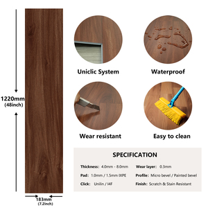 Einzelhandels-Boutique Ausstellungsraum Bodenbelag Wasserdicht Geräuscharm Geprägte Eiche 4,0mm-8,0mm SPC Vinyl-Bodenplatten - Product Image 5