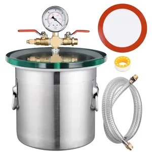 High Quality 2/3/5/7 Gallon Stainless Steel Vacuum Degassing Chamber for Silicone vacuuming