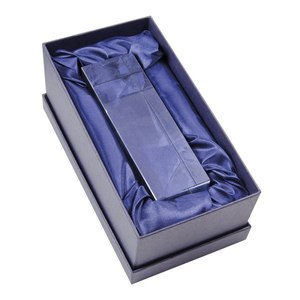 Trofeo Parallelepipedico 50x50x150 mm, Premio in Vetro e Metallo Stampato UV, Placcato Oro per Fiere, Composto da Carta e Rame - Product Image 2