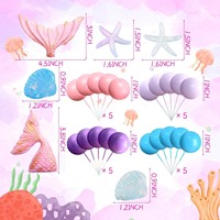 Ensemble de décorations de gâteau en forme de queue de sirène 3D, coquillages irisés, perles, étoiles de mer, décoration sous-marine pour anniversaire, fournitures de fête pour filles