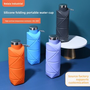 Borraccia Sportiva Pieghevole in Silicone con Motivo a Rombi per Viaggi all'Aperto - Design Portatile - Product Image 4