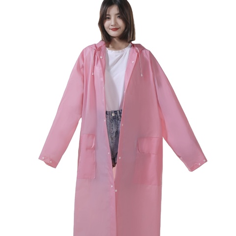 New Fashion Eco-Friendly Plastic EVA Women's for with Hat Waterproof Outdoor Climbing Raincoat for Adults