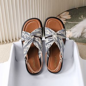 Women <b>Flat</b> One Buckle Beach <b>Sandals</b> 2026 Summer Cross Soft Sole fairy Style All Match Plus Size Outdoor Shoes - Product Image 3