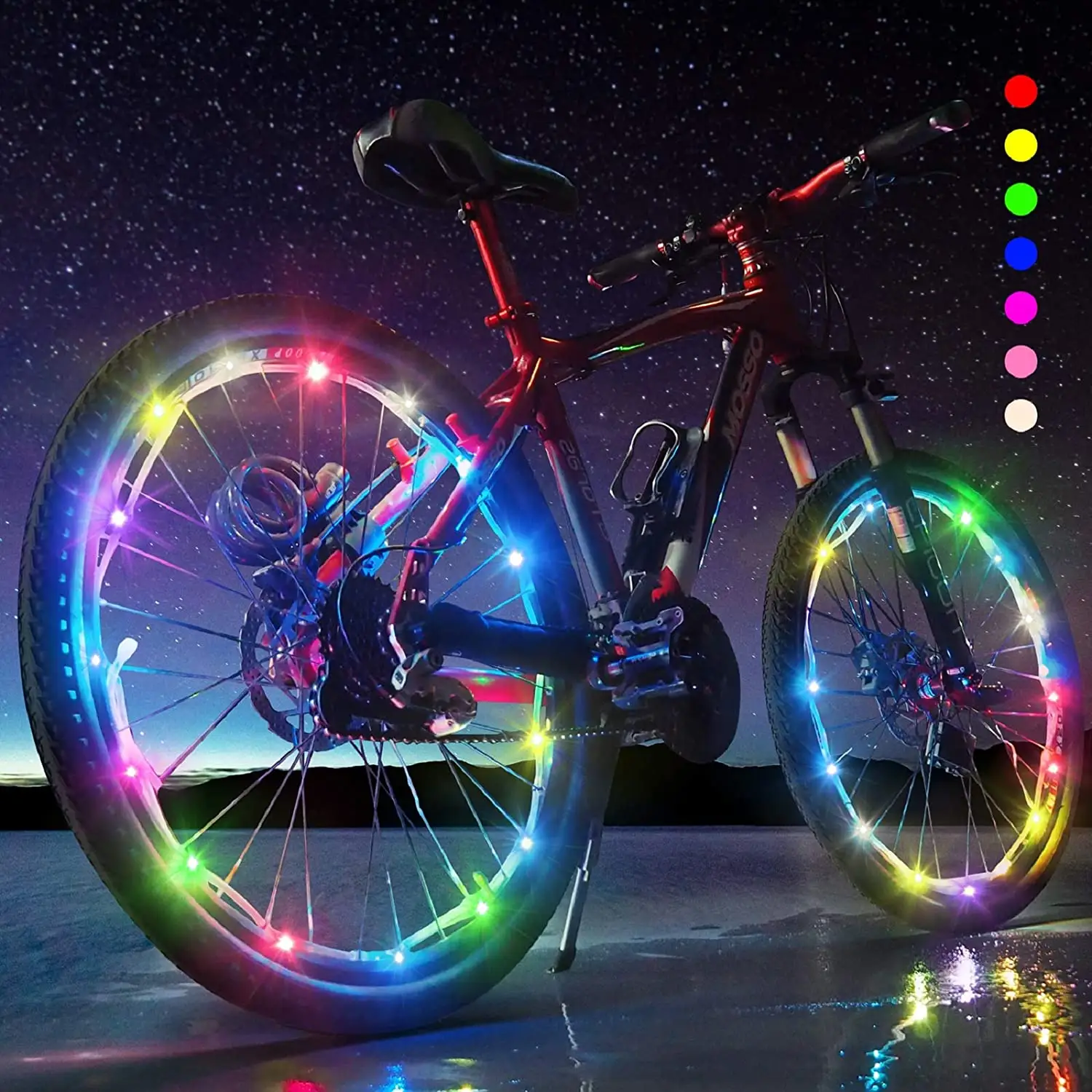 Lampu Roda Sepeda LED Lampu Sepeda Isi Ulang USB Lampu Keselamatan Ban Warna-warni Lampu Peringatan Baja Tahan Air