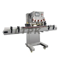 Haute vitesse automatique linéaire Six roues moteur rond couvercle capsuleuse bouteille en plastique capsulage bouteille d'eau vis capsulage Machine
