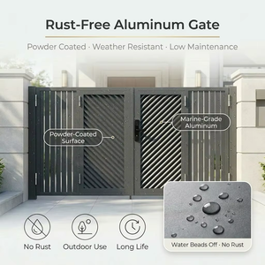 <span class=keywords><strong>Portail</strong></span> <span class=keywords><strong>Coulissant</strong></span> en <span class=keywords><strong>Aluminium</strong></span> Direct Usine OEM ODM Personnalisé Thermolaqué Anti-Rouille pour Projet de Villa - Product Image 2