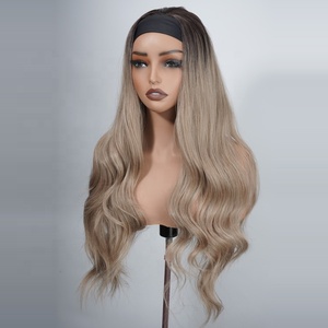 Perruque sans colle pour femme, en fibre haute température, longue, ondulée, prête à porter, avec ligne de cheveux pré-épilée 13x6 - Product Image 4