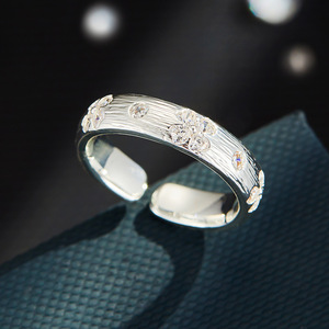 Japanese Style Cherry Blossom Open Ring Gold Brushed Finish Adjustable Index Finger Ring Women's Fashion Jewelry - Product Image 4