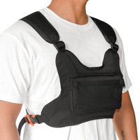 Sac de poitrine imperméable à la mode pour hommes pour la course de nuit et la randonnée avec harnais réfléchissant et fermeture à glissière