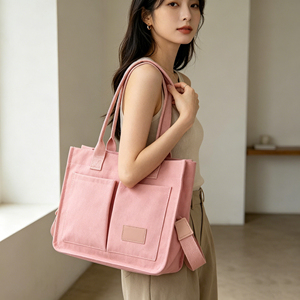 Sac fourre-tout en toile grande taille personnalisé pour femme, sac à bandoulière pour ordinateur portable, sac à livres pour étudiants, sacs de voyage, de <span class=keywords><strong>travail</strong></span>, d'université et de sport - Product Image 1