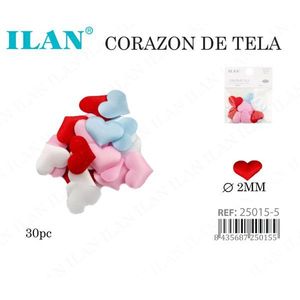 Coriandoli a Forma di Cuore in Tessuto ILAN 2mm 30pz Decorazioni per Artigianato - Product Image 3