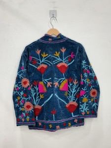 Ethnic Luxury Outerwear Indian Suzani Embroidery <b>Velvet</b> <b>Jacket</b> Suzani Boho Coat Unisex Spring <b>Jacket</b> for Boho Fashion - Product Image 4
