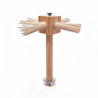 Jouet pour oiseaux en forme de moulin à vent rotatif avec bâtonnets en bois de couleur naturelle, accessoire suspendu pour cage pour grand perroquet