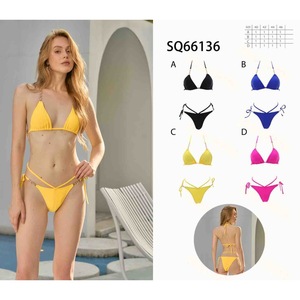 Set Bikini HDJ Giallo Taglia 42 44 46 con Spalline Regolabili Incrociate e Laccetti Laterali, Costume da Bagno e Abbigliamento da Spiaggia - Product Image 3