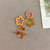 Porte-clés pendentif chien ballon et pentagramme en acrylique transparent couleur bonbon, ornement de sac style décontracté