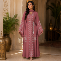 Robe Abaya pour femmes musulmanes CCY, broderie en strass, manches cloche, kaftan élégant, robe modeste de Dubaï, tenue de mode islamique de Dubaï