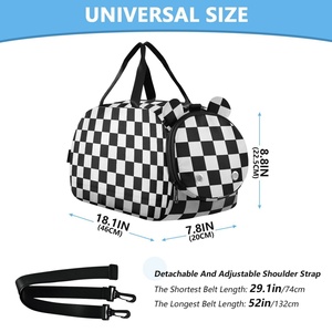 Wholesales Custom Black and <b>White</b> Leisure Travel <b>Bag</b> Dry and Wet Separation <b>Small</b> Duffel Fitness Training <b>Bags</b> for Kids Adults - Product Image 2