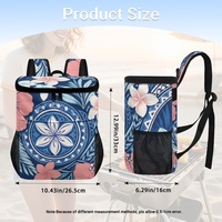 Sac à dos décontracté avec fermeture éclair et deux poches latérales en maille, motif Tapa Hibiscus Samoa, directement de l'usine