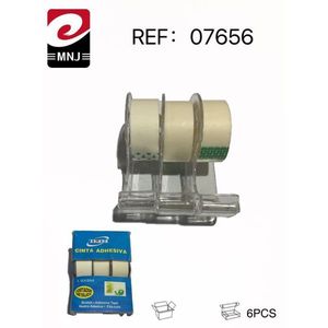 Dispenser per nastro adesivo con 6 nastri adesivi da 12 mm x 10 m per uso domestico e in ufficio - Product Image 1