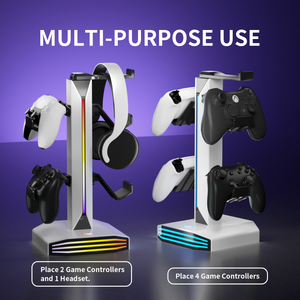 <span class=keywords><strong>Support</strong></span> Casque Station de Recharge Poignée Détachable Prend en <span class=keywords><strong>Charge</strong></span> 9 Modes d'Éclairage Rotatif Accessoire de Jeu PC Rangement Console Wii - Product Image 3