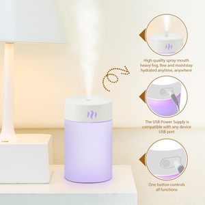 <b>Mini</b> <b>USB</b> Tabletop Ultrasonic Humidifier 200ml Capacity 7-color LED Night Light Mute Operation 1 Year Warranty for Hotel - Product Image 4
