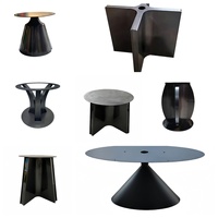 Base de table en métal rainuré de style industriel, résistante à l'usure, avec plaque de montage ronde pour table de maison et de bureau
