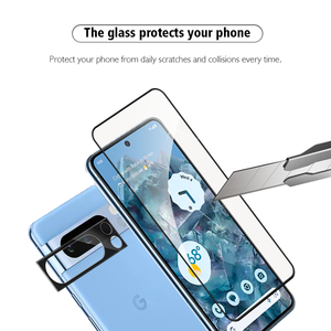 Protection d'écran en verre trempé 9H 2.5D anti-rayures haute transparence personnalisée ODM, protection d'objectif d'appareil photo pour Google Pixel 8 9 10 Pro - Product Image 4
