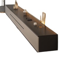 Ensemble de salon XINGRUO en mélamine MDF gris aurore obsidienne, solution complète prête à l'emploi pour les projets d'appartements