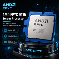 Prosesor AMD EPYC 9115 Server CPU 16 Core 32 Thread 2.6GHz 4.1GHz 64MB L3 Cache Socket SP5 125W untuk Pusat Data