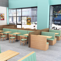 Meubles de restaurant Foshan Canapé en bois massif pour siège mural de restaurant occidental avec rangement Tables et chaises ignifuges personnalisables