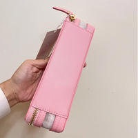 Mini trousse de maquillage de voyage en PVC transparent, petite, longue, rectangulaire, avec fenêtre transparente, sacs cosmétiques en PU