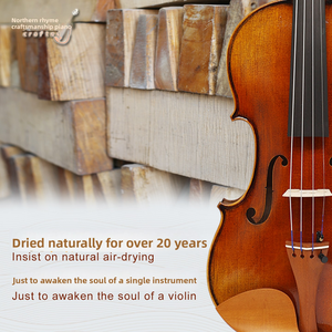 Violín CHENTO CT1.6 Hecho a Mano para Estudiantes, Tapa de Abeto Macizo, Fondo y Lados de Arce Flameado, Diapasón de Ébano, Madera Secada al Aire Durante 20 Años, Sonido Completo - Product Image 3