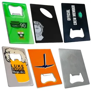 Personalized Custom Sublimation Blank Engraved Logo Stainless Steel Metal Business Credit Card Beer Bottle Opener With Logo